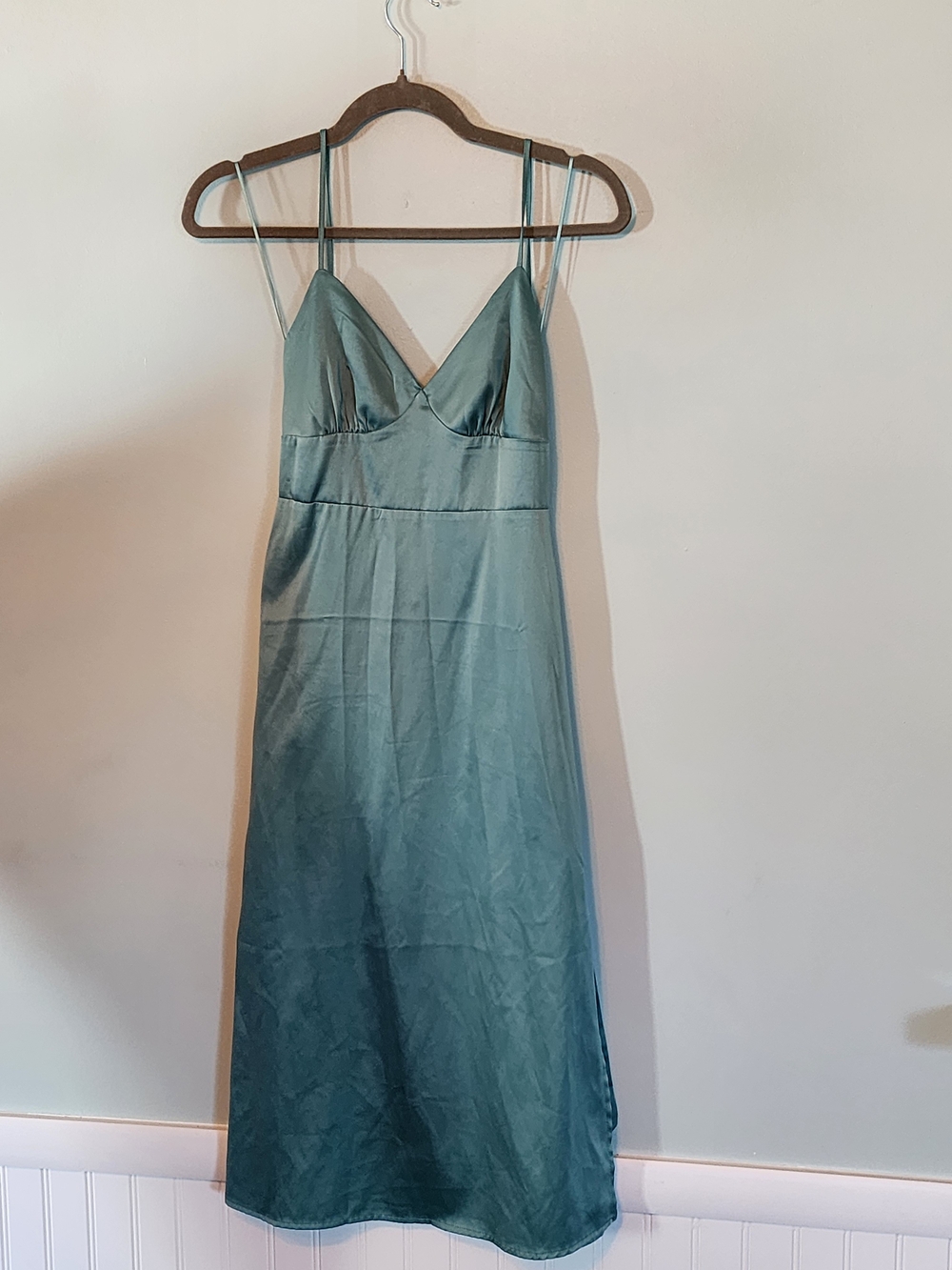 Pink Rose Teal Slip Midi Dress